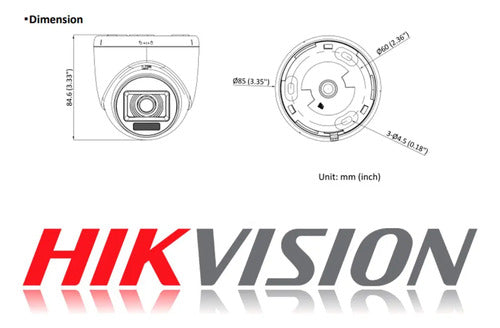 Camara Analoga Domo Hikvision Smart Hybrid Light 2mp 2.8mm Blanco