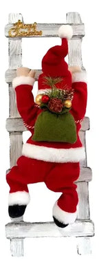 Muñeco Santa Escalador Animatronic Decoracion Navidad 70 Cm Rojo