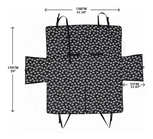 Protector Cubre Asiento Impermeable Para Mascotas Oxford Negro