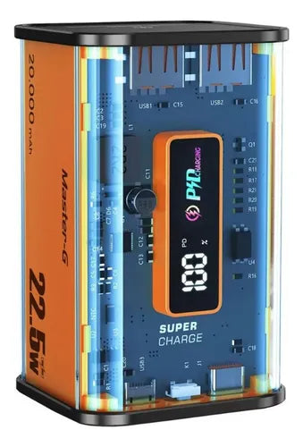 Cargador Portatil Bateria Power Bank Master G 20000mah 22.5w Negro