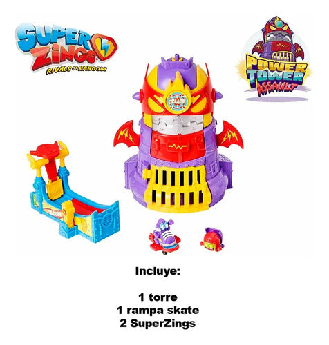 Superzing Playset Power Assault Torre + Rampa + 2 Figuras
