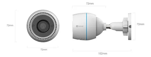 Camara Wifi Ip C3tn Ezviz Fullhd Exterior Ip67 Microsd-nube Blanco