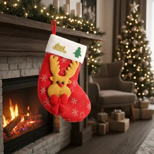 Mini Botas Calcetin Dulcero Adornos Deco Fiestas Navideñas Rojo Surtido