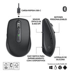 Ratón Inalámbrico Logitech Mx Anywhere 3s Graphite Grafito