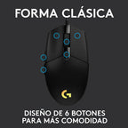Mouse Gamer Logitech G203 Lightsync Óptico De 8000 Dpi Con 6 Botones Negro
