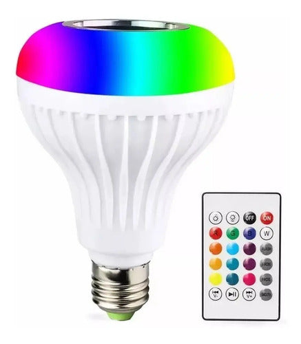 Ampolleta 12w Bluetooth Musical Y Multicolor Con Control Rgb