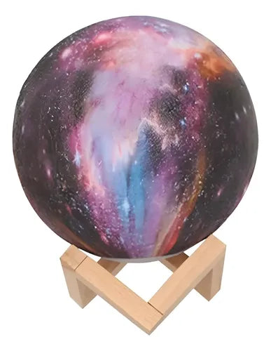 Lámpara Galaxia 3d 18cm Touch Recargable / Exc Centros Mesas Madera Galaxia
