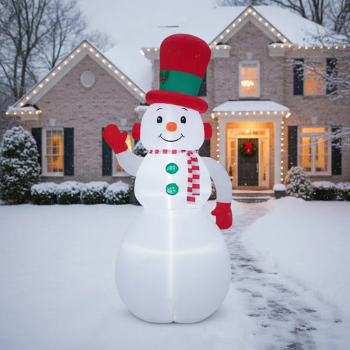 Muñeco Inflable Led Navidad 300cm Blanco