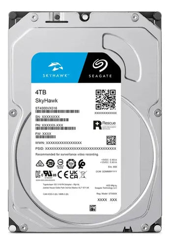 Disco Duro Seagate Skyhawk 4tb 3.5in Pc/dvr/nvr Vigilancia Plateado