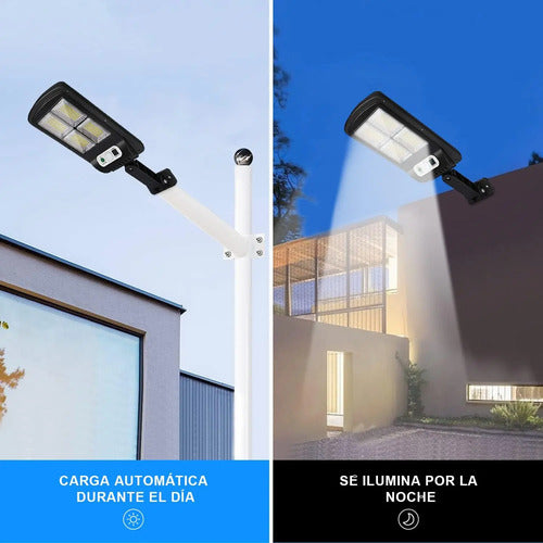Pack 4 Focos Farol Solar Led Con Sensor De Movimiento Negro Blanco