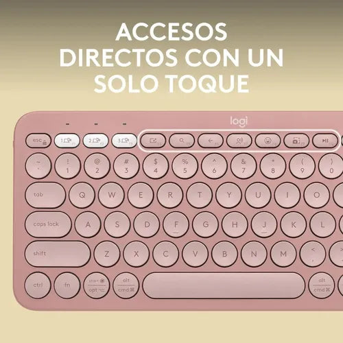 Teclado Bluetooth Logitech Pebble Keys 2 K380s Qwerty Teclado Rosado Idioma Español