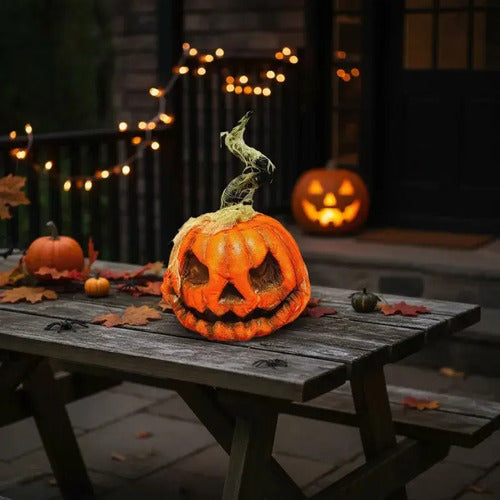 Calabaza Risas Animatronic Sonido Movimiento Halloween 23cm