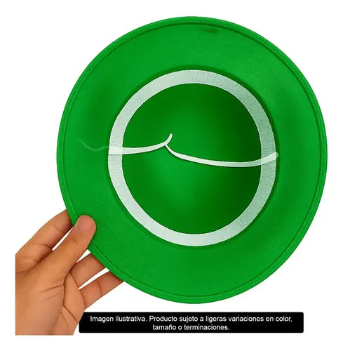 Sombrero Gorro Nortino Para Niños/as Fiestas Patrias Danzas Color Verde Diseño De La Tela Lisa Talla Estandar Liso