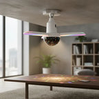 Ampolleta E27 Parlante 3 Aspas Bluetooth Luces Rgb + Control Rgb