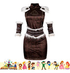 Disfraz Traje Vestido Vikinga Cuentos Halloween Adulto Marrón