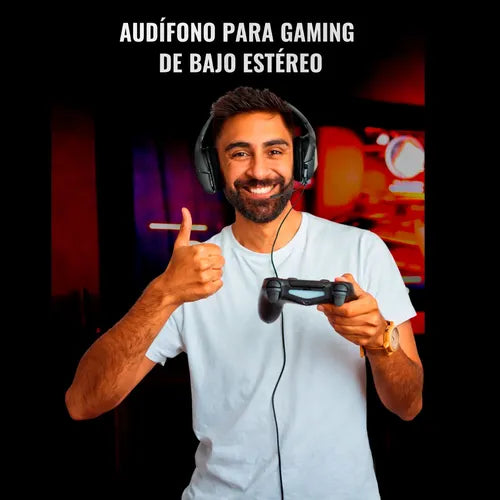 Audifonos Alambricos Hp H220 Gaming Jack 3.5mm Microfono Led Negro