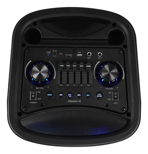 Parlante Masterg Karaoke Phantom Bluetooth 8in X2 60w Tws Eq Negro