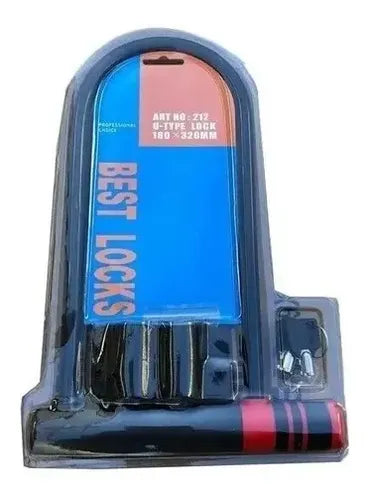 Candado U Lock Para Bicicleta Y Moto 2 Llaves Anti Robo Color Negro