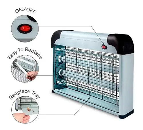 Lámpara Mata Mosquitos 20w Luz Uv Mata Moscas E Insectos