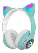 Auriculares Gamer Inalámbricos Cat Gaming Lef-1058 Verde Con Luz Led