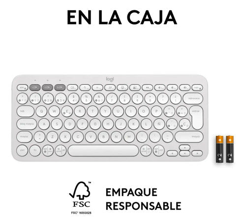 Teclado Logitech Pebble 2 K380s Blanco Español Idioma Español Latinoamérica