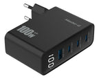Cargador Master-g Carga Rapida 100w Multipuerto +cable Usb-c Negro