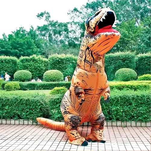 Traje Inflable Dinosaurio Tiranosaurio-rex Halloween Fiestas Niños 120-150cm Marrón 120-150 Cm