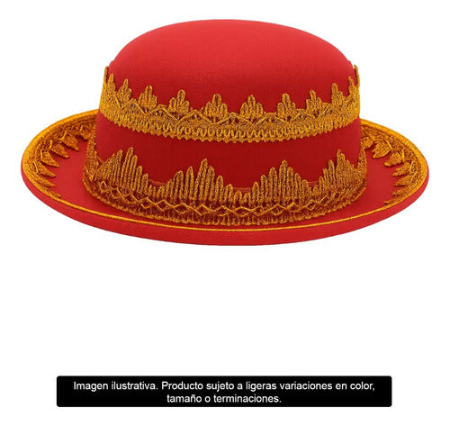 Gorro Sombrero Caporal Danzas Tradicionales Y Fiestas Patria Rojo Estandar Lisa