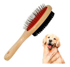 Peine Para Mascotas 18cm Cepillo Doble Cara Perros Gatos Madera