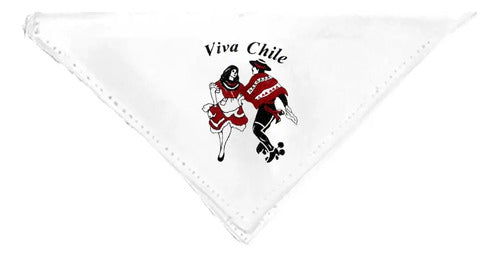 Pañuelo Cueca Estampado Fiestas Patrias Y Danzas Pareja Blanco Pareja Bailando