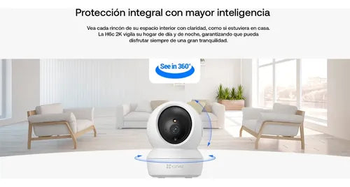 Camara Wifi Ezviz H6c 2k+ Seguimiento Inteligente Interior Blanco