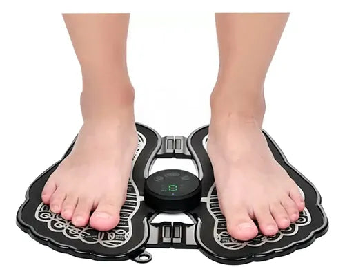 Masajeador Ems Electro Estimulador Impulsos Eléctricos Pies Negro Con Detalle Azul (control)