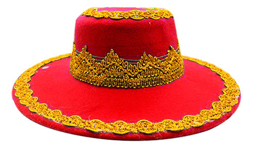 Gorro Sombrero Caporal Fiestas Patrias Danzas Tradicionales Rojo Estándar Ajustable