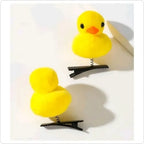 Pack 2 Ganchito Pinza Patito Kawai Horquilla Pollito Cabello Amarillo