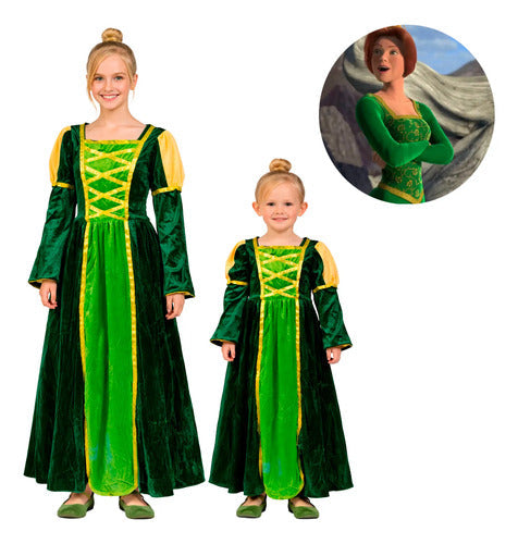 Disfraz Vestido Fiona Cuentos Infantiles Dia Del Libro Niñas Verde