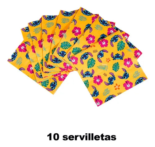 Servilletas De Stitch Cumpleaños Fiestas Celebraciones 10u Mostaza