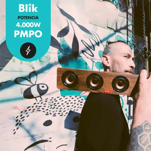 Parlante Bluetooth Blik Rockwood Café Madera