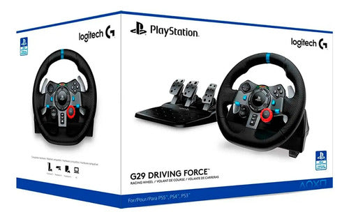 Volante Y Pedales Logitech G29 Ps5 Ps4 Ps3 Pc Force Feedback Negro