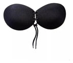 Sujetador Adhesivo Sin Tirantes Brasier Invisible Push Up Negro Liso 38