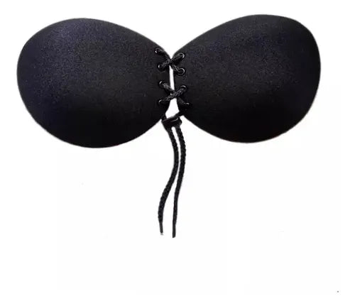 Sujetador Adhesivo Sin Tirantes Brasier Invisible Push Up Negro Liso 38