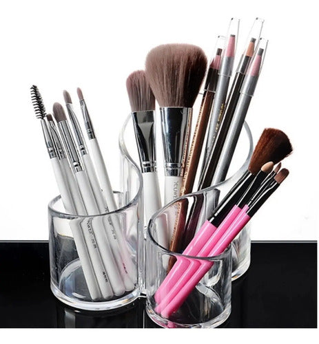Organizador Acrilico Para Brochas D Maquillaje 2207 Muy Util Transparente