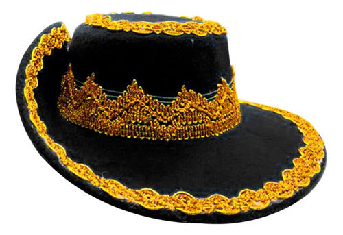 Sombrero Caporal Gorro Fiestas Patrias Danzas Tradicionales Negro Estándar Ajustable