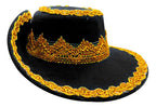 Sombrero Caporal Gorro Fiestas Patrias Danzas Tradicionales Negro Estándar Ajustable