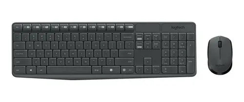 Kit Teclado Y Mouse Inalambrico Logitech Mk235 Color Del Teclado Negro Grafito