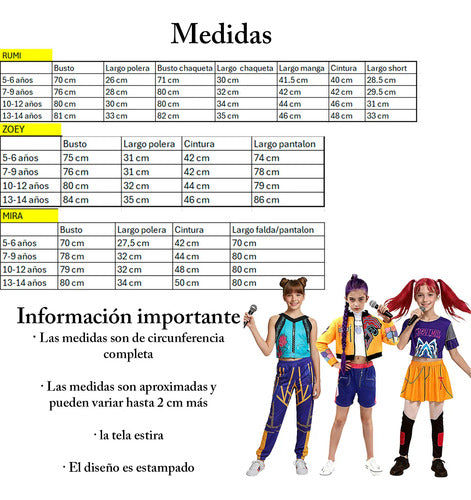 Traje Disfraz  Rumi Mira Zoey Guerreras K-pop  Demon Hunter  Zoey