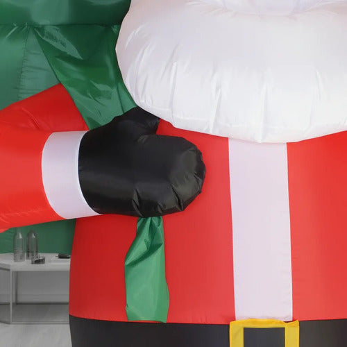 Muñeco Papa Noel Inflable Led Santa Decoración Navidad 180cm Rojo