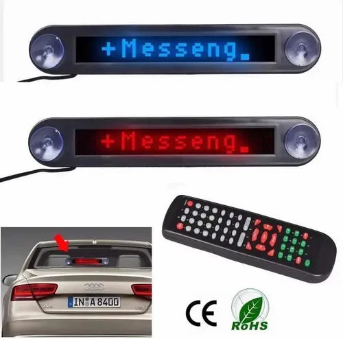 Letrero Led Programable Para Autos 12v 30cm Con Control