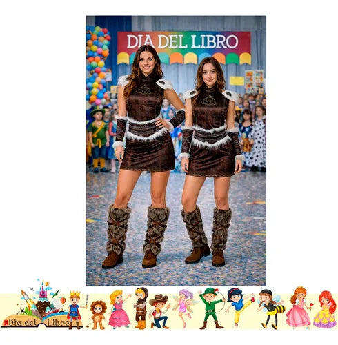 Disfraz Traje Vestido Vikinga Cuentos Halloween Adulto Marrón