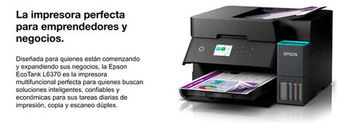 Impresora Multifuncional Epson Ecotank L6370 Wifi Duplex App Negro