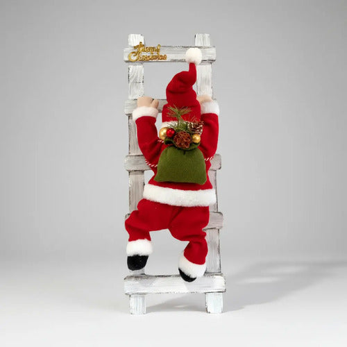Muñeco Santa Escalador Animatronic Decoracion Navidad 70 Cm Rojo